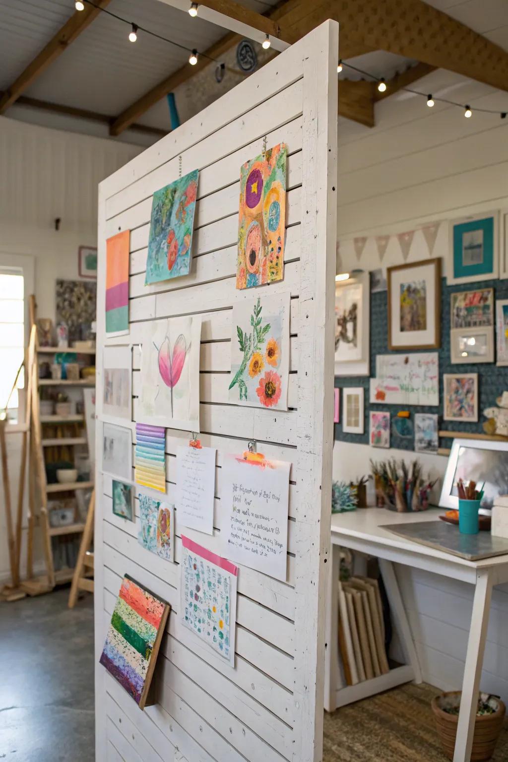 Let your imagination soar with an art-focused beadboard memo board.