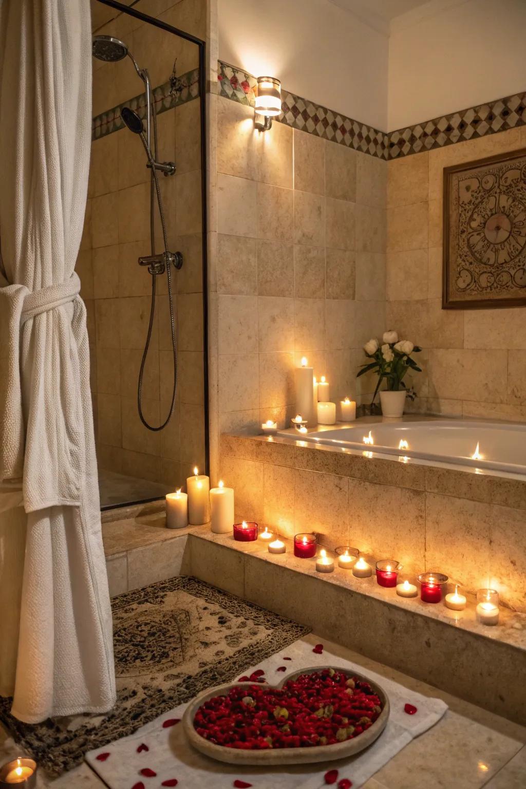 Candles impart a sense of warmth and coziness to your shower.