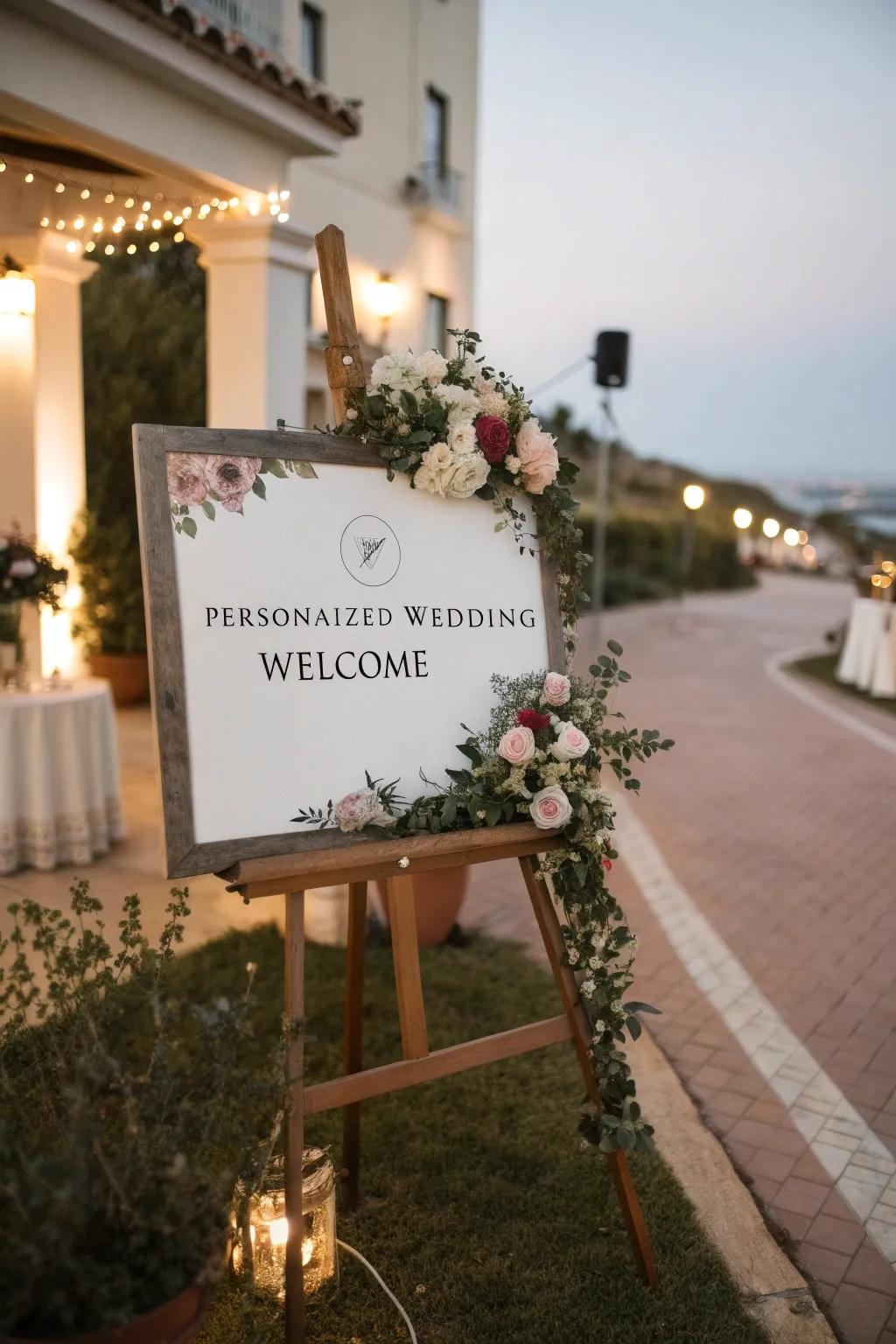 Warm welcome using personalized signage.