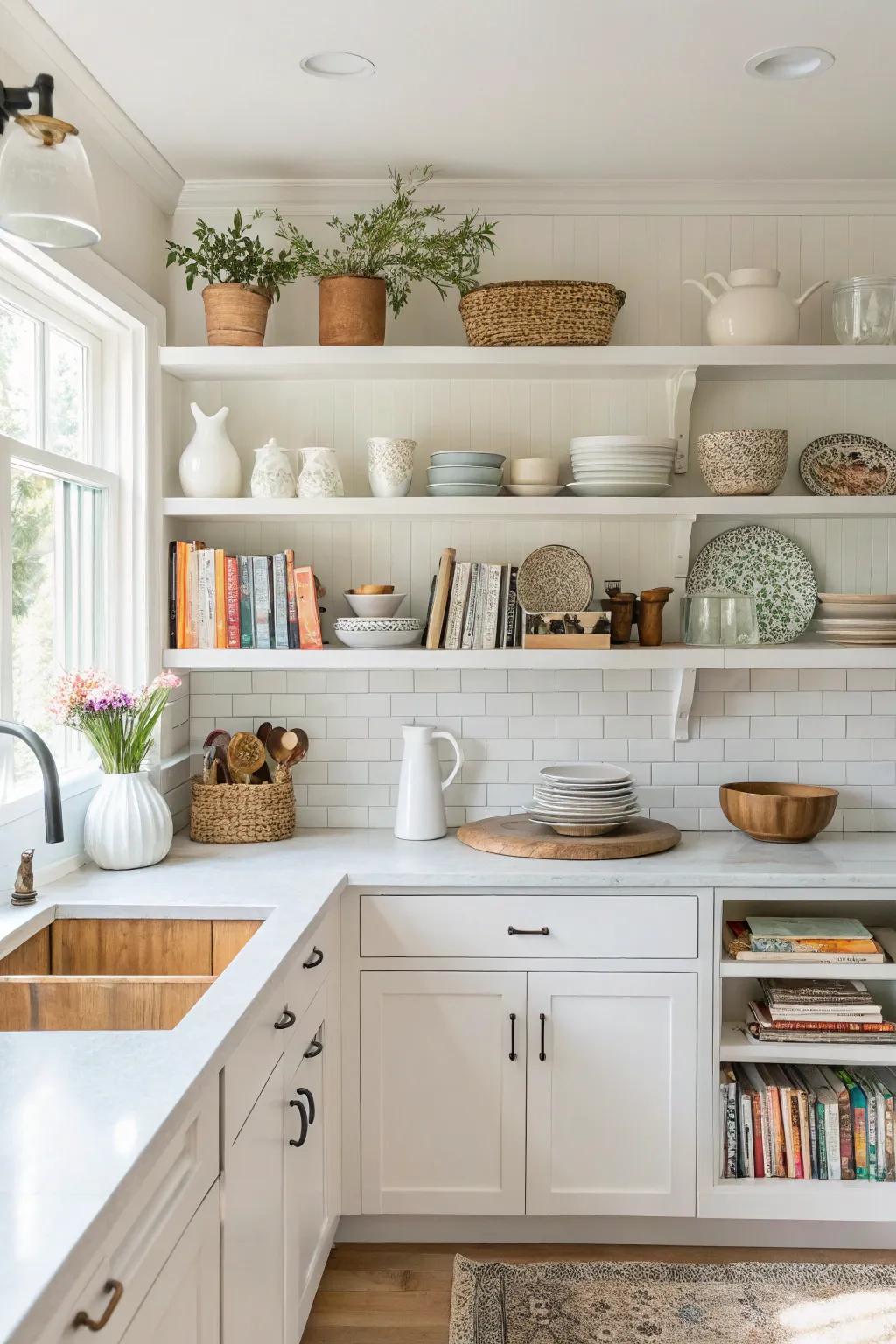 Display shelving that combines practicality with decorative charm.