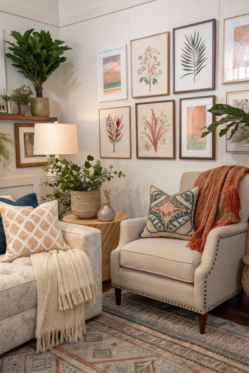Art and décor enhance and personalize the space.