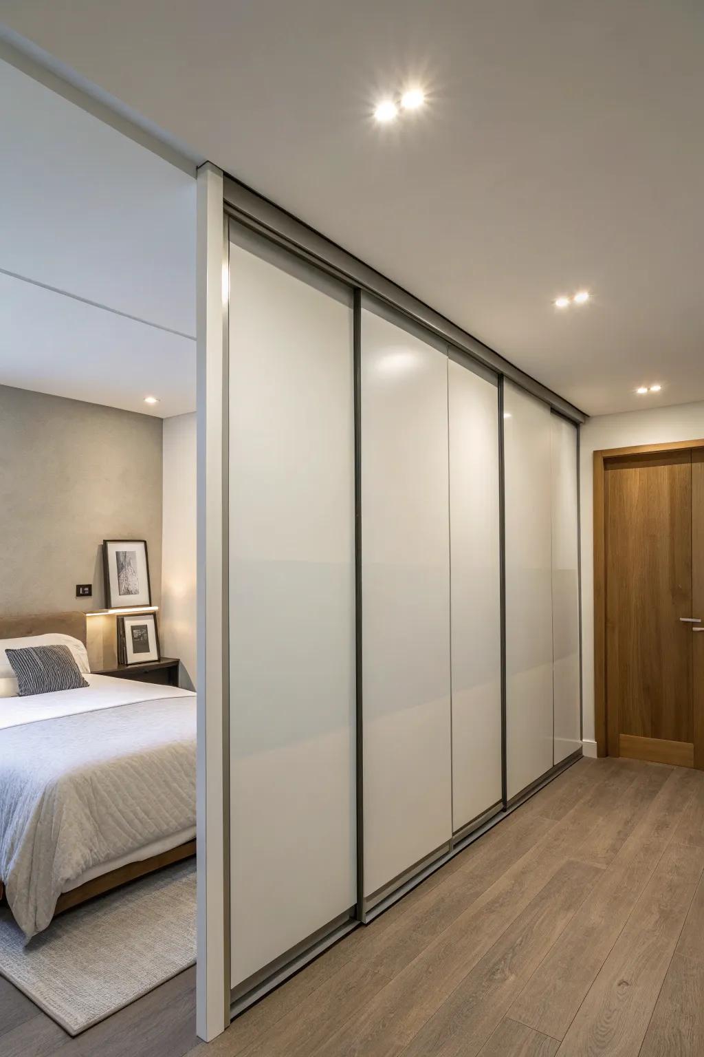 Uninterrupted design with hidden track doors.