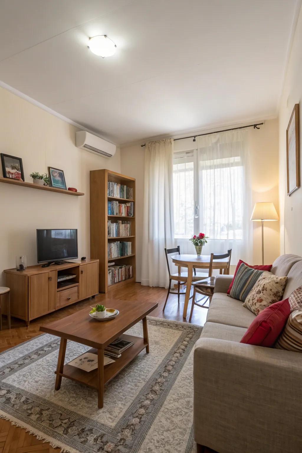 Thoughtful furniture arrangement enhances the use of space.