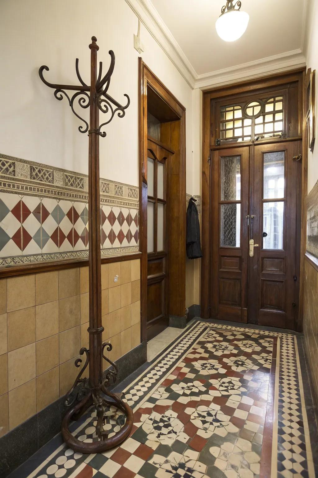 Timeless Checkerboard Design for an Elegant Entry
