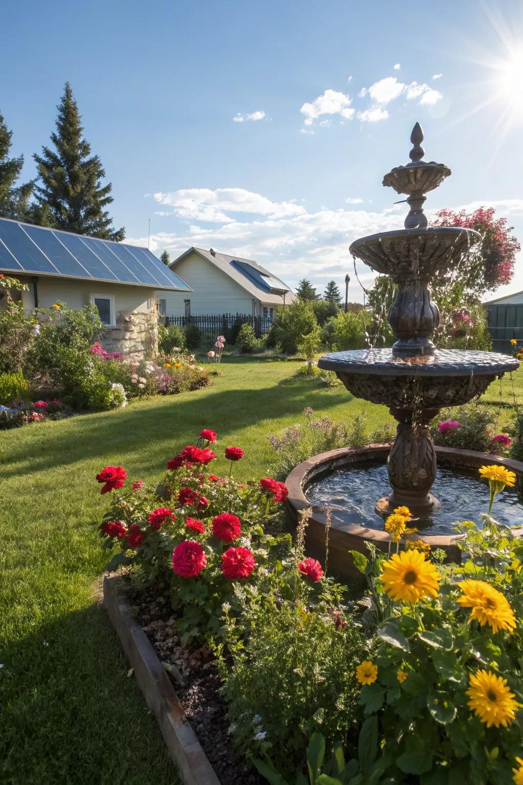 Solar fountains are a sustainable and economical choice.