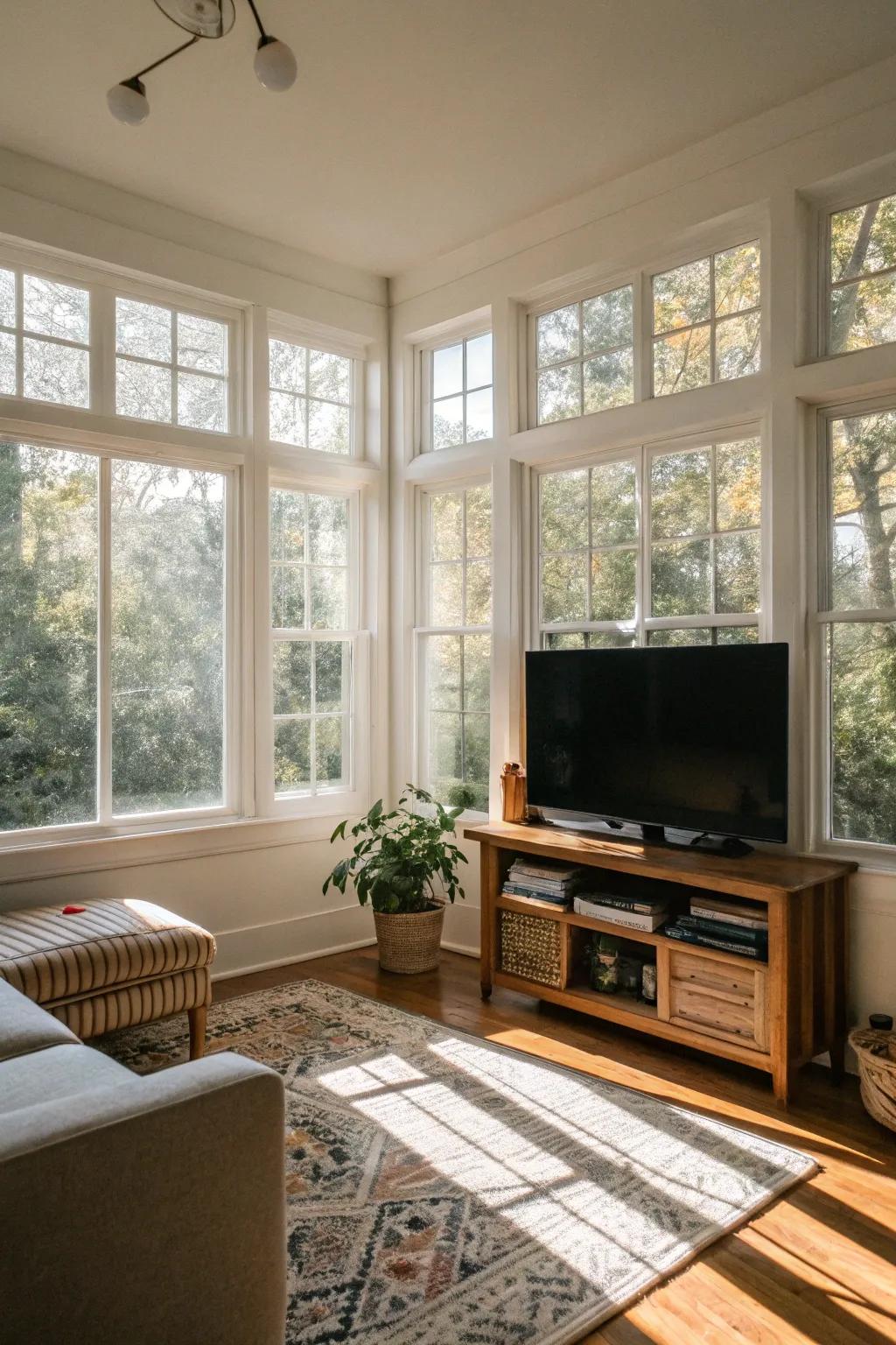 Sunlight enhances the atmosphere and makes the most of your room.