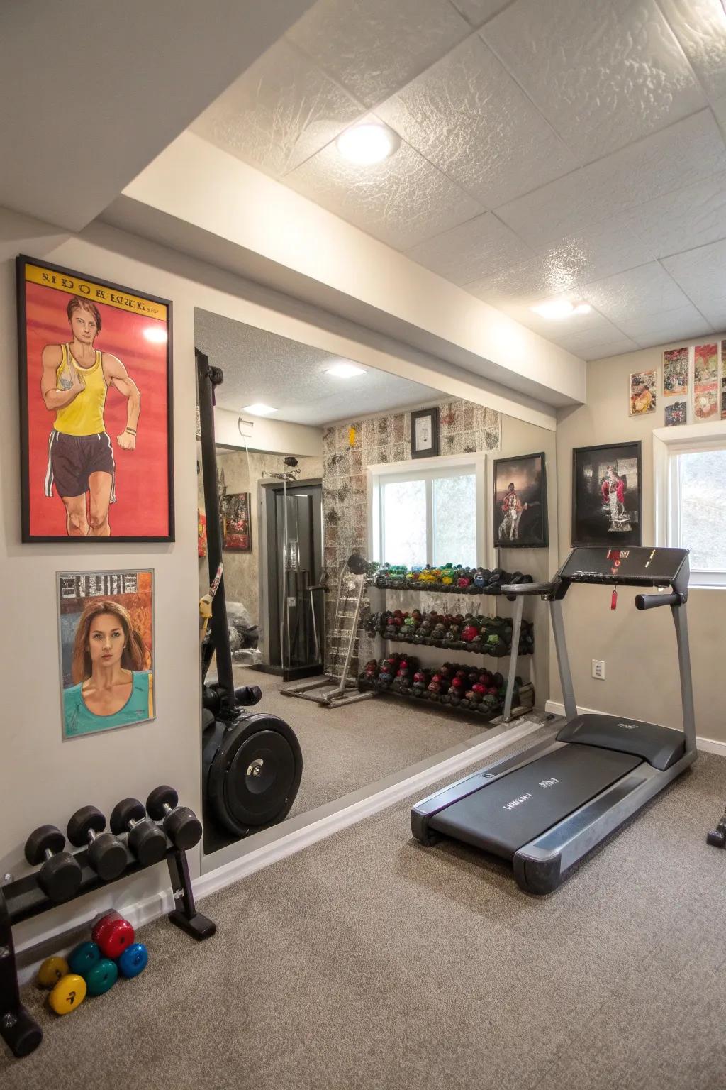 Keep active with a personal fitness retreat in your basement.
