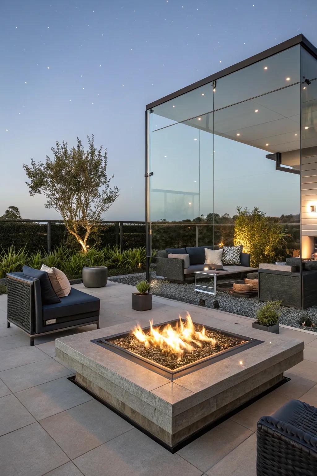 Crystal wind barriers provide elegance and practicality.
