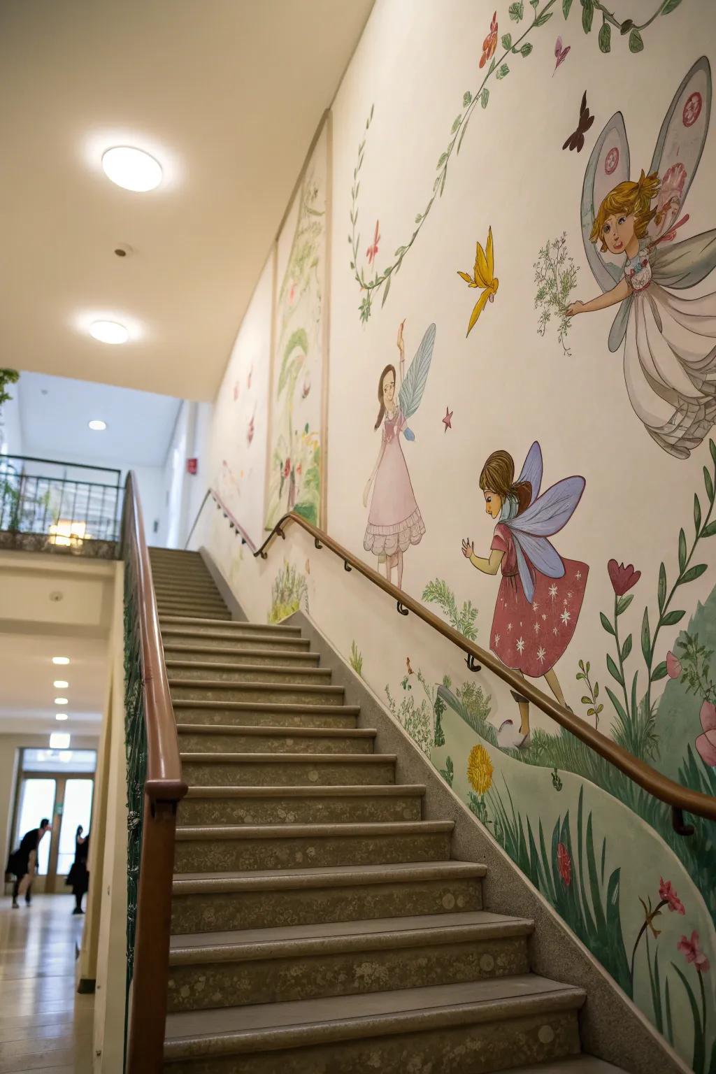 Enchant your home with a whimsical wonderland mural.