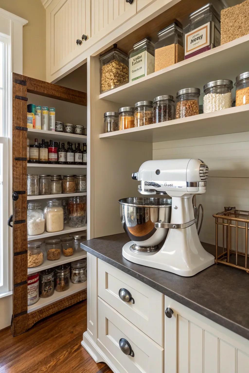 Hidden from sight: A pantry alcove for occasional mixer use