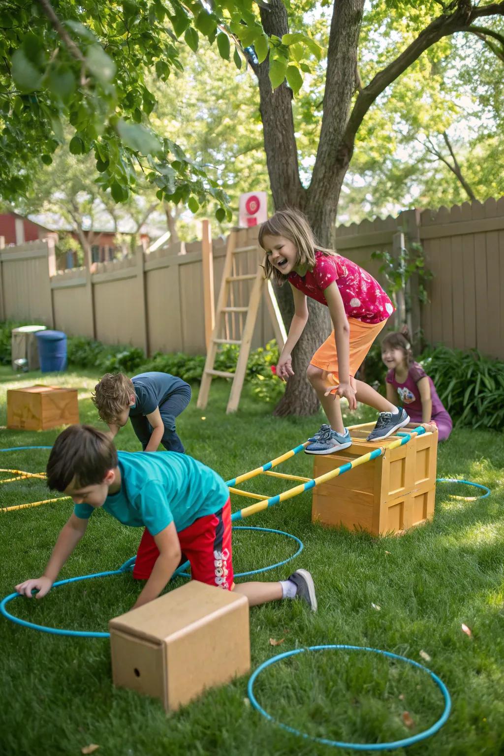Challenge your kids with a fun and active obstacle course.