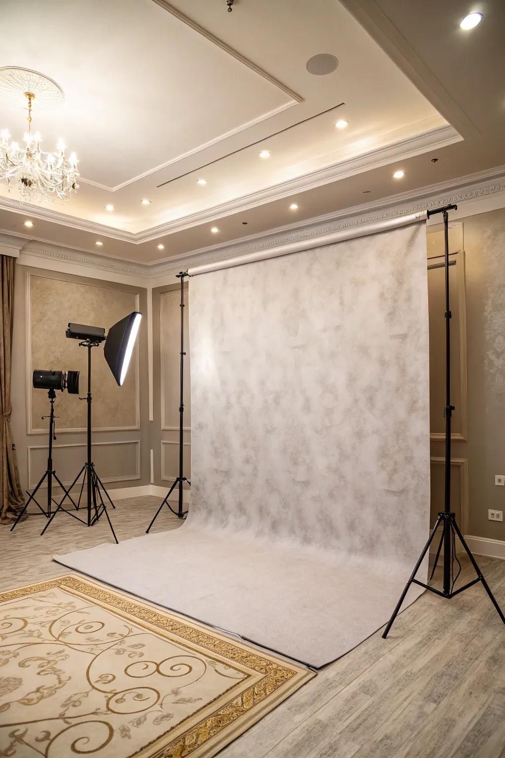 A consistent setting furnishes a professional streaming atmosphere.