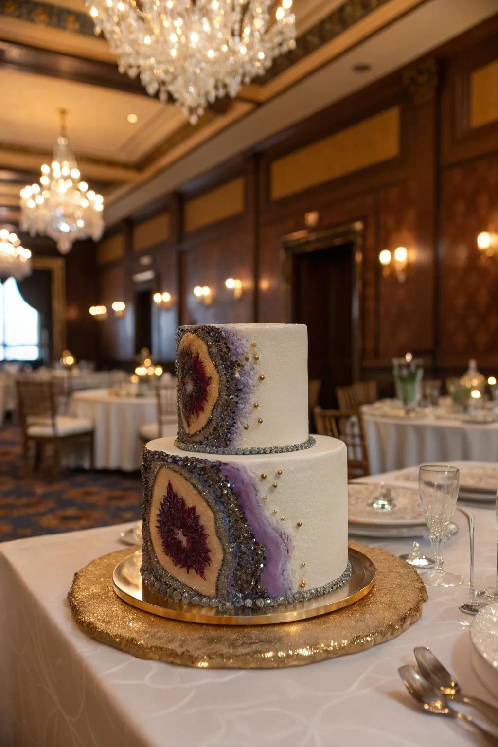 A geode radiance cake that enchants through its unparalleled sparkle.