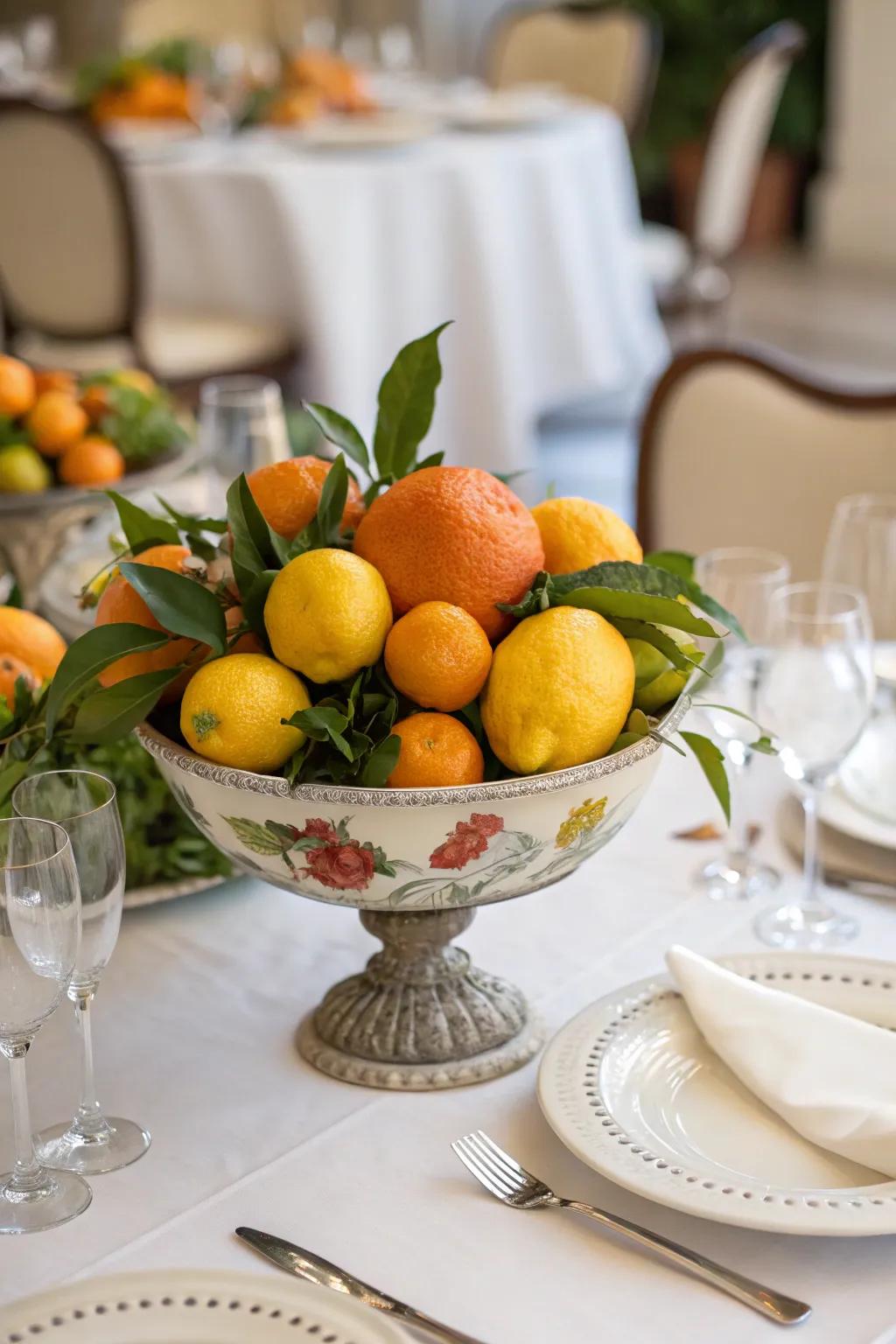 Fruit displays are both lively and functional.