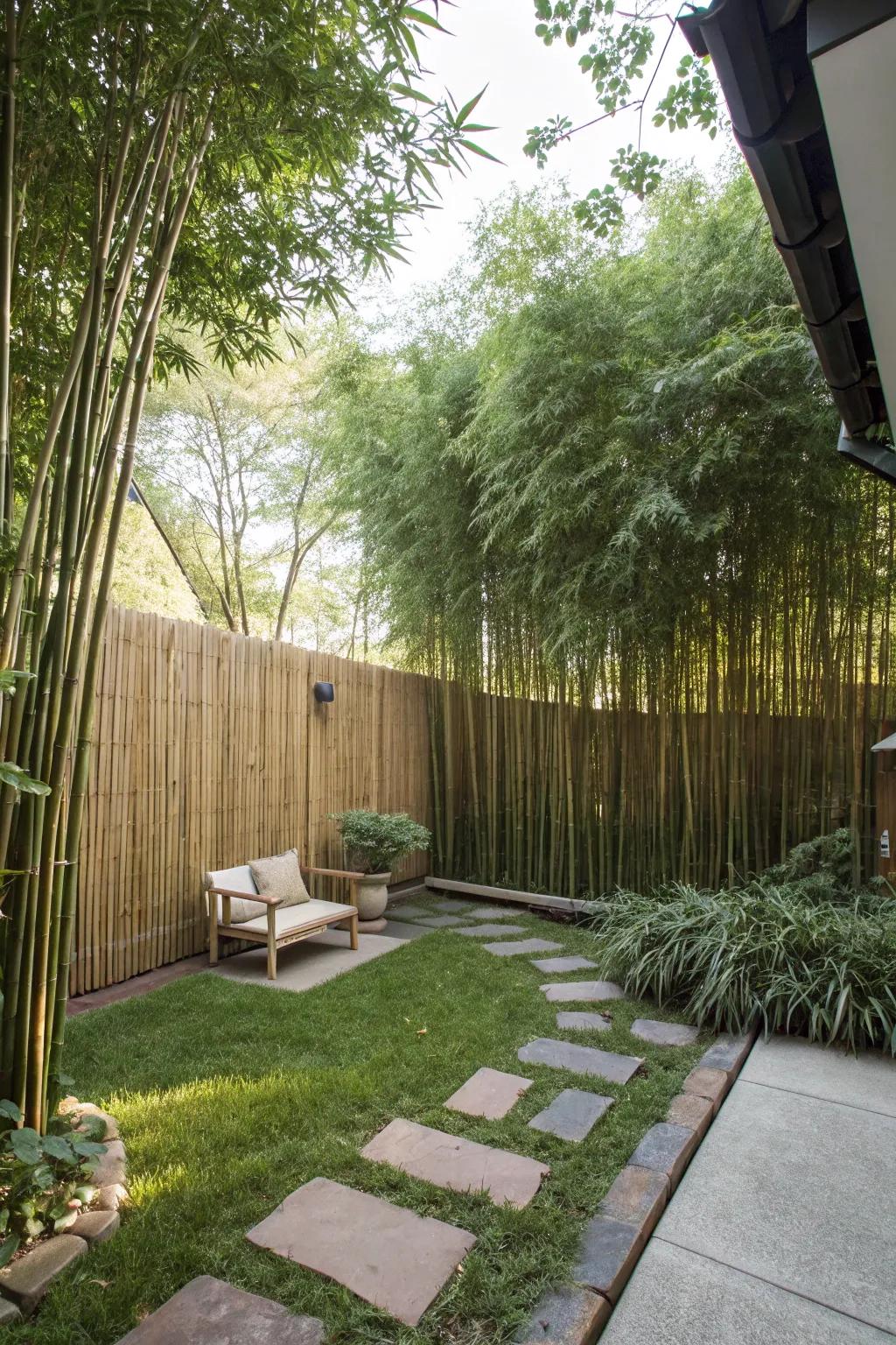 High bamboo offering a swift and natural privacy solution.
