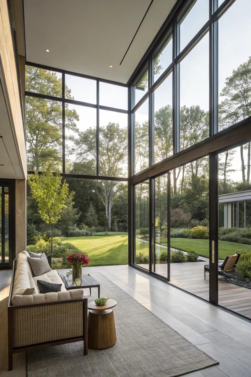 Expansive windows that enhance unobstructed floor designs.