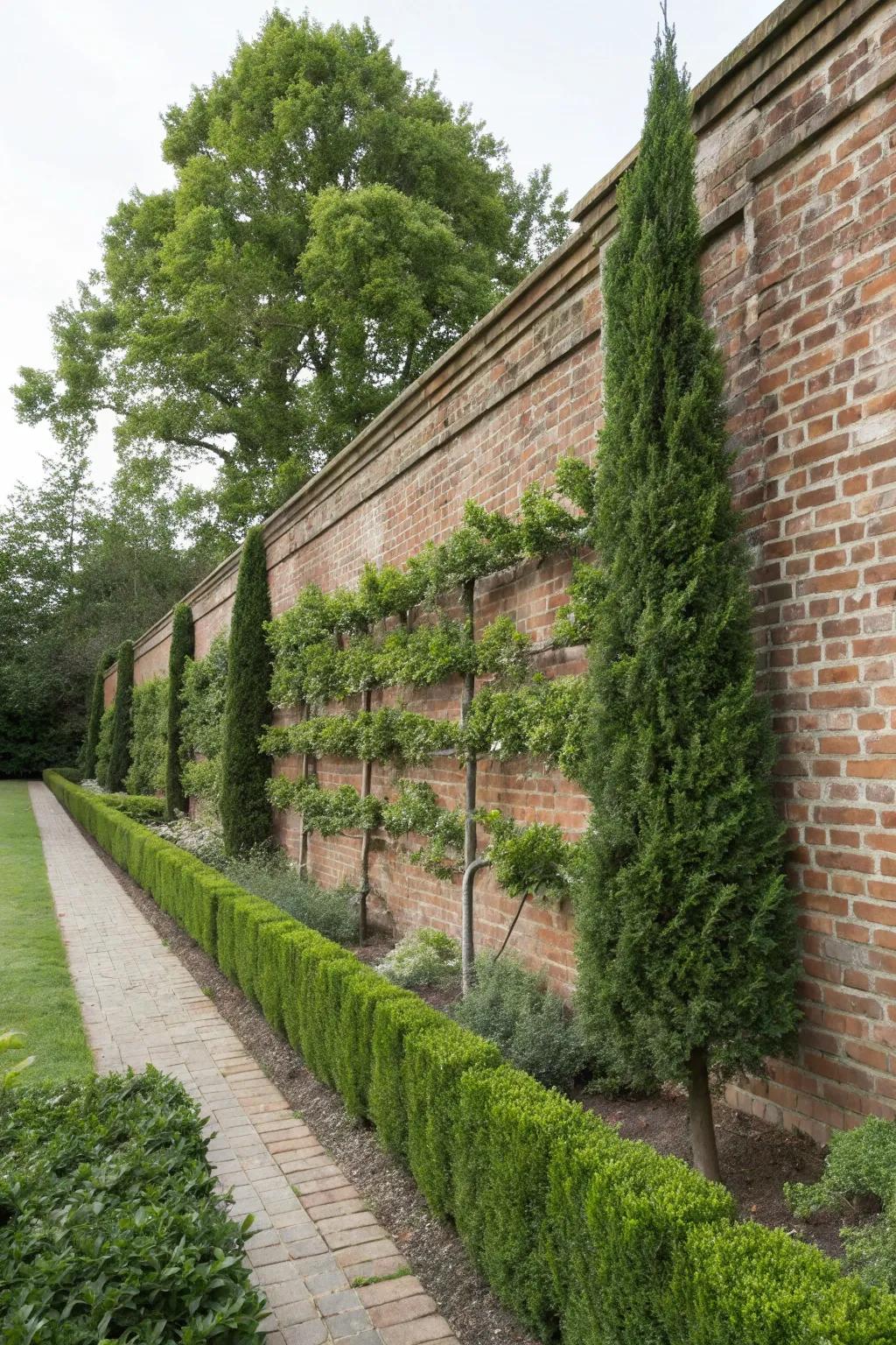Espalier Evergreens for a unique vertical garden element.