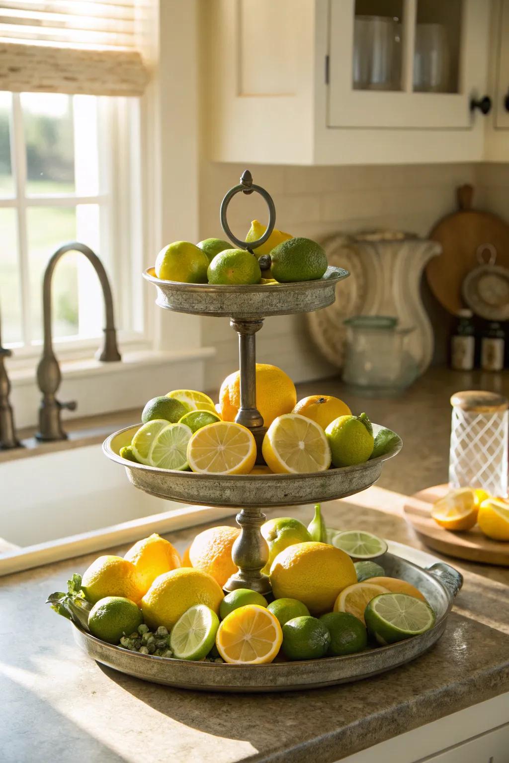 A summer-themed display bursting with citrus freshness.