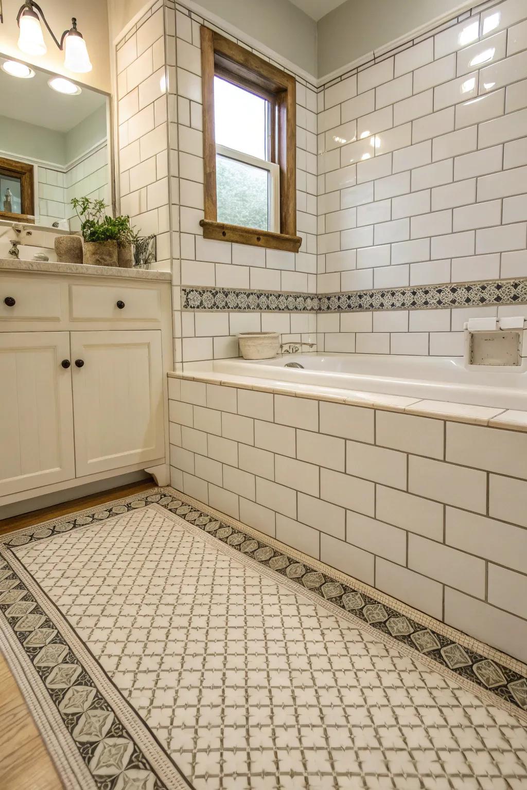 Caulked edges ensure a watertight and smooth finish in moisture-prone areas.
