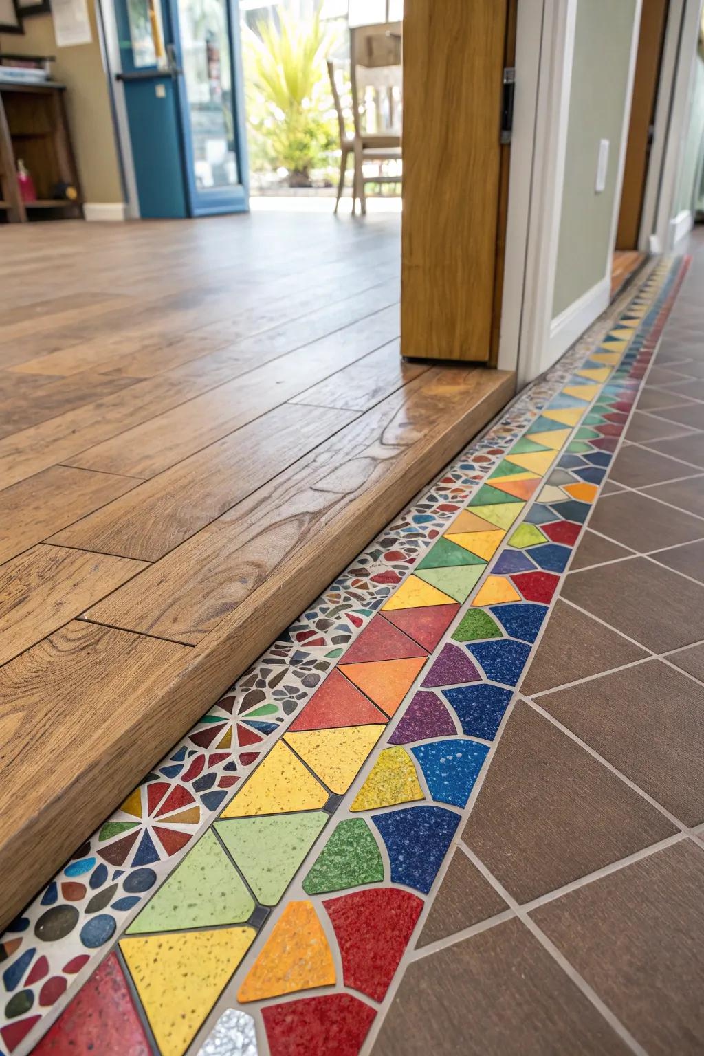 Pattern tiles infuse color and energy into transitions.