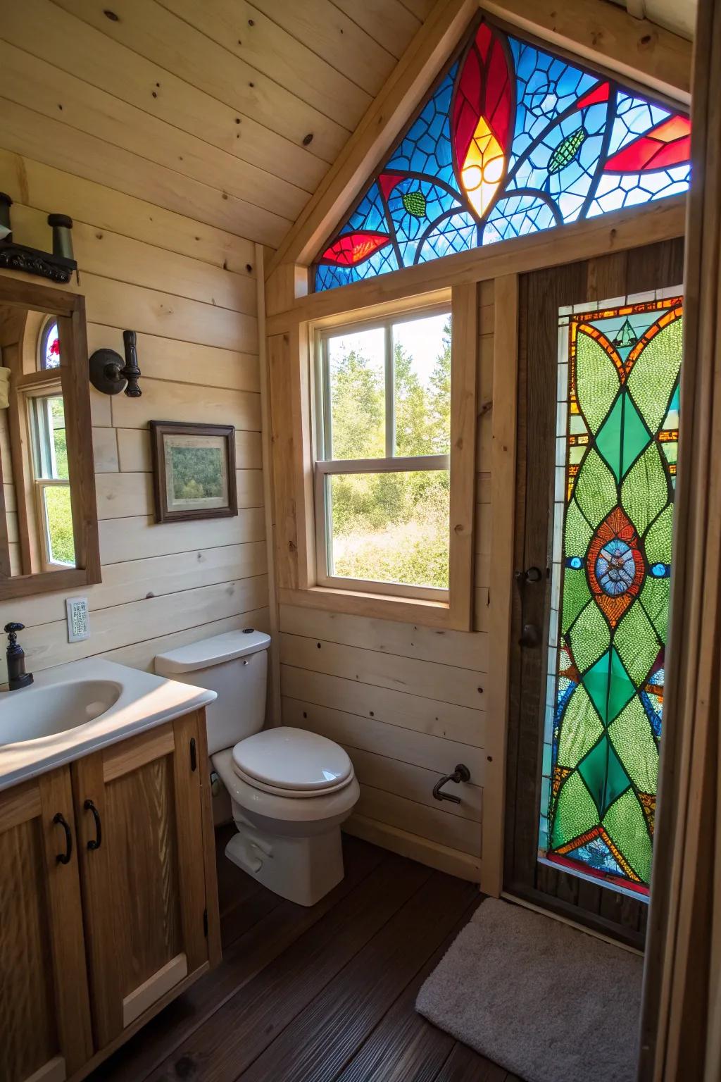 Vitreous mosaic imparts sophisticated artistry to any designated chamber.