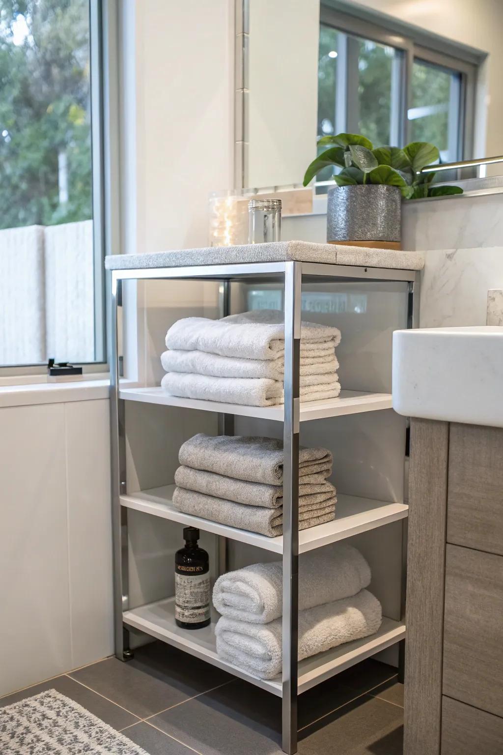 Corner shelving units utilize often-overlooked spaces.