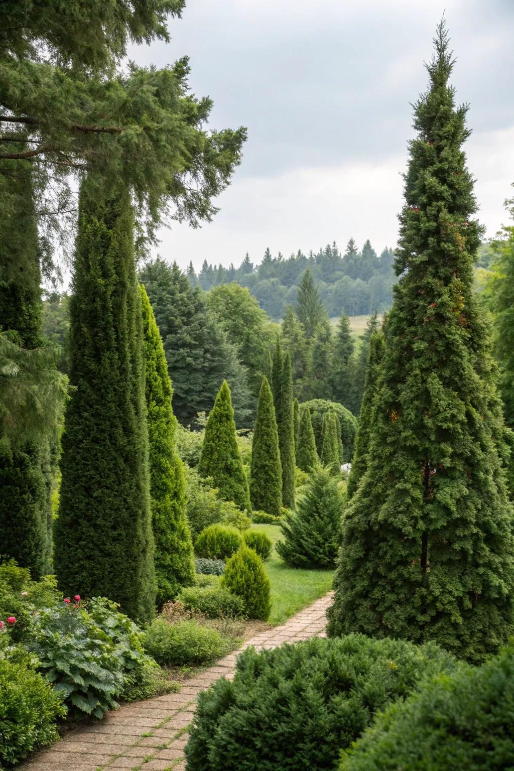 Guarantee privacy with dense evergreen screens.