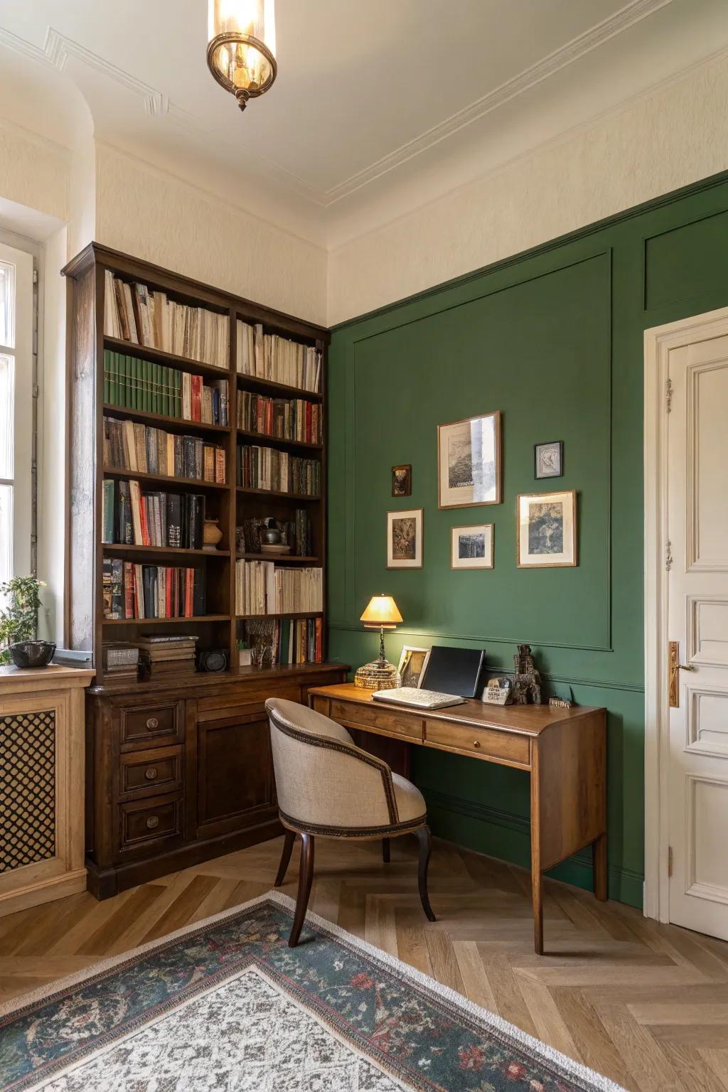 Organic woodland and cream tints design a study escape.