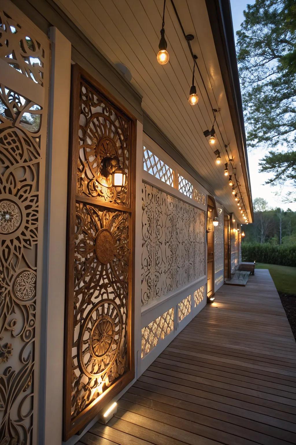 Incorporate an artistic impression using panels.