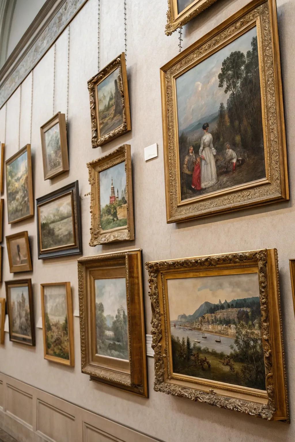 Antiquarian casings elevate the grace of heritage art.