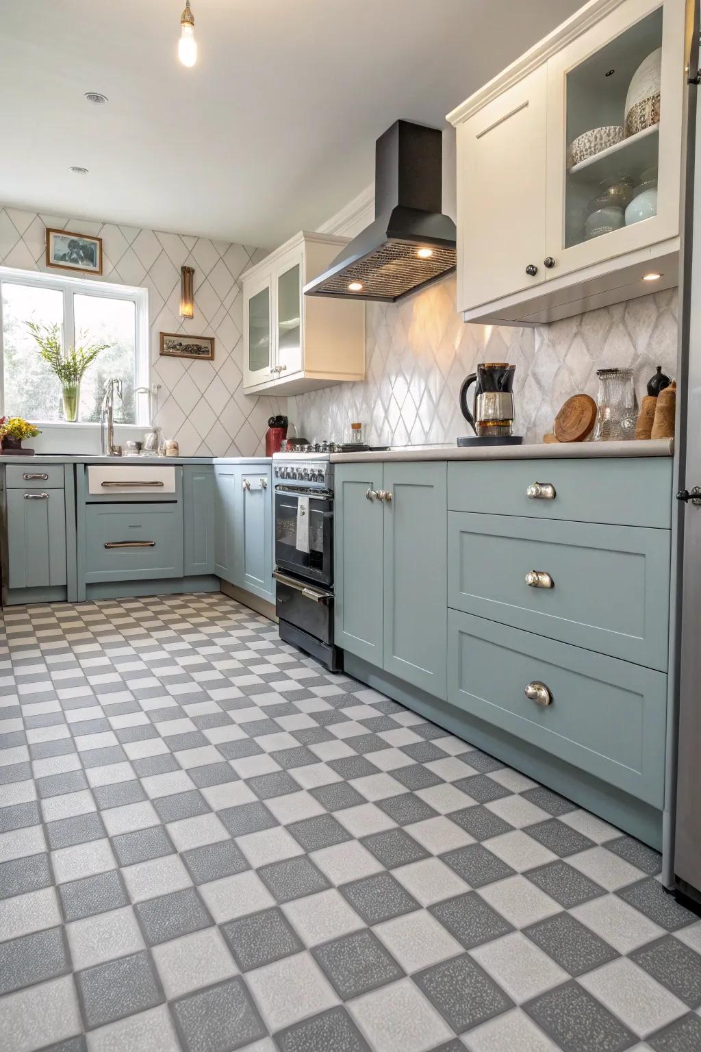 Modernize the traditional checkerboard design using vinyl.