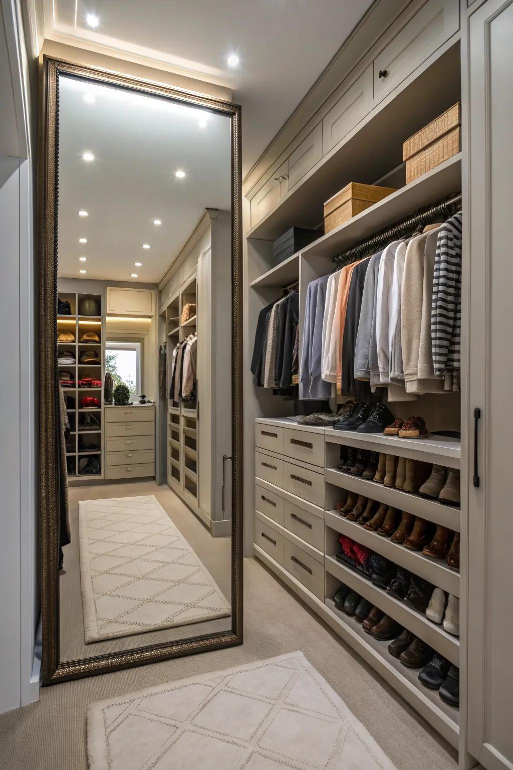 A smartly placed mirror enhances light and space.