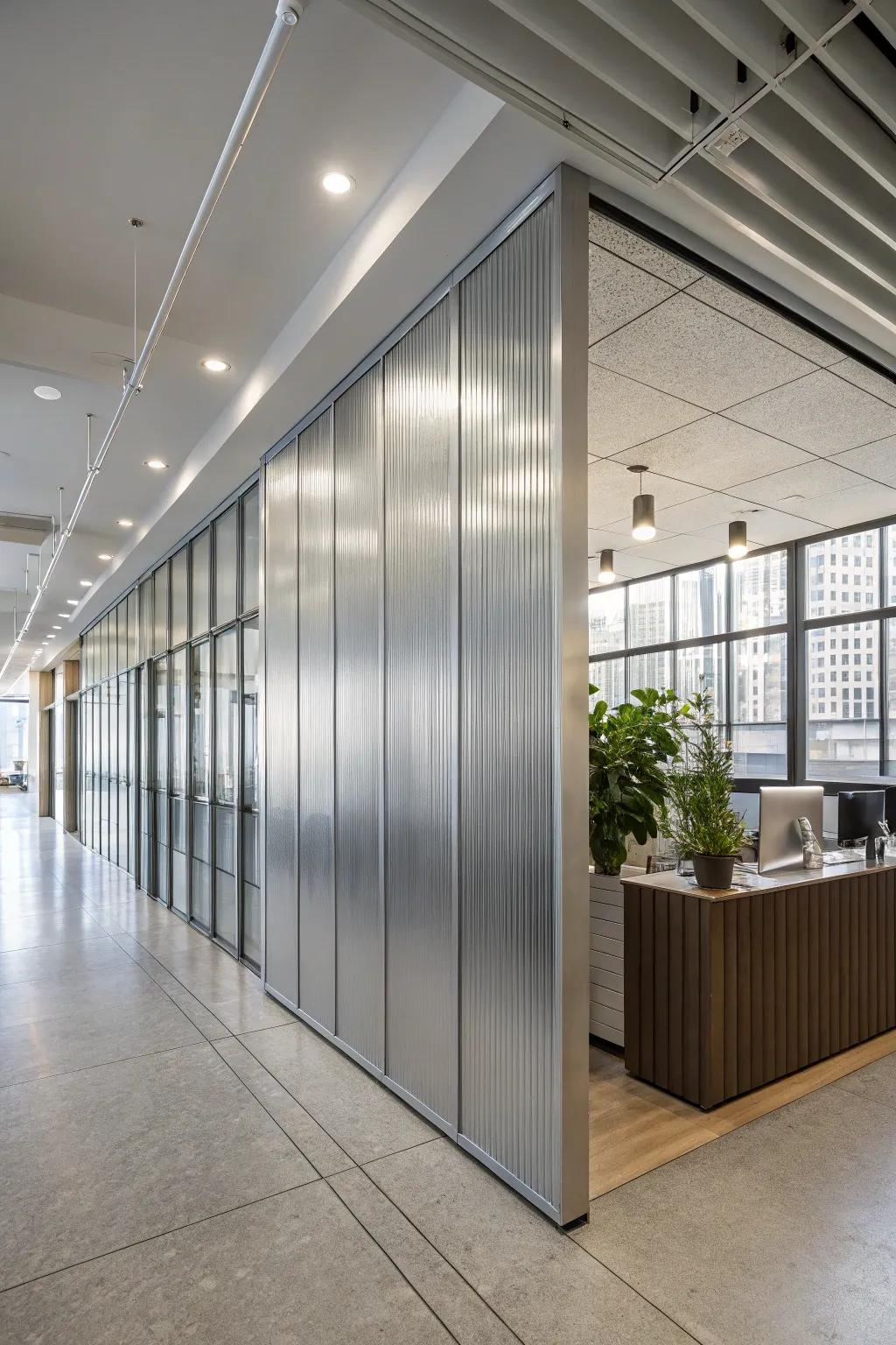The inclusion of metal sheets offers a daring, industrial style that's effortlessly stylish.