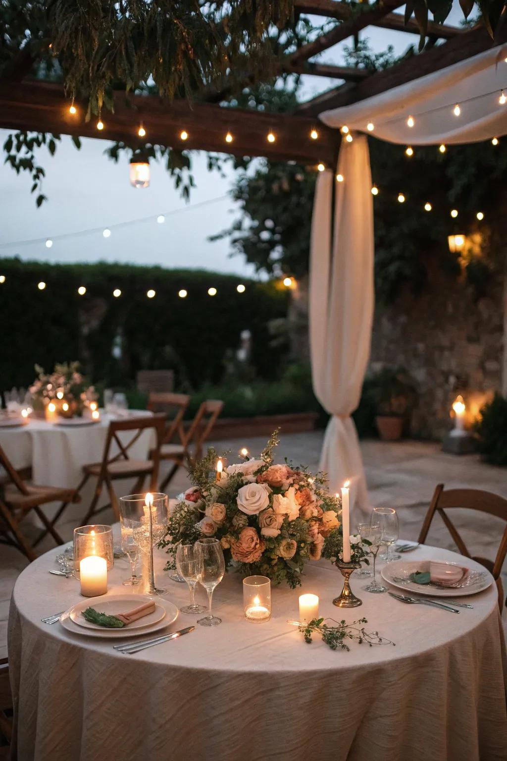 Gentle lighting boosts the amorous vibe.