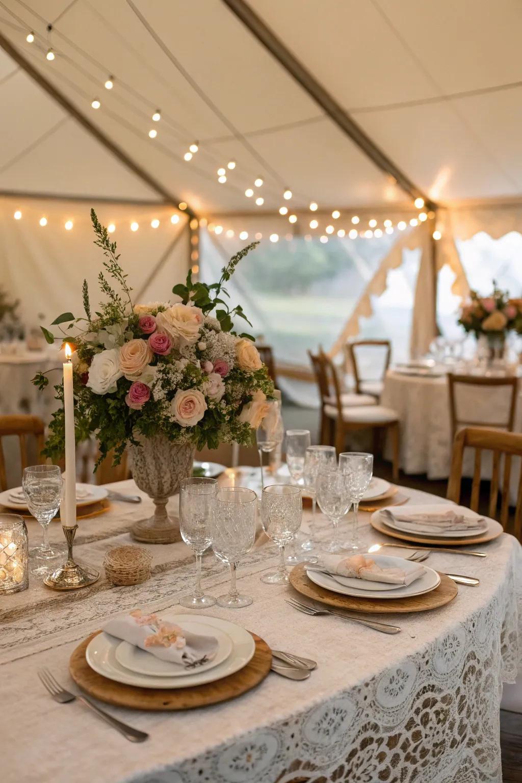 Sophisticated place settings enhance the dining experience.