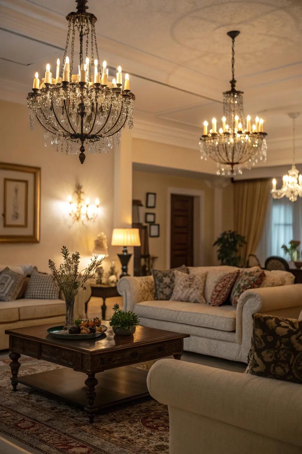 Atmospheric lighting crafts a welcoming and warm mood.