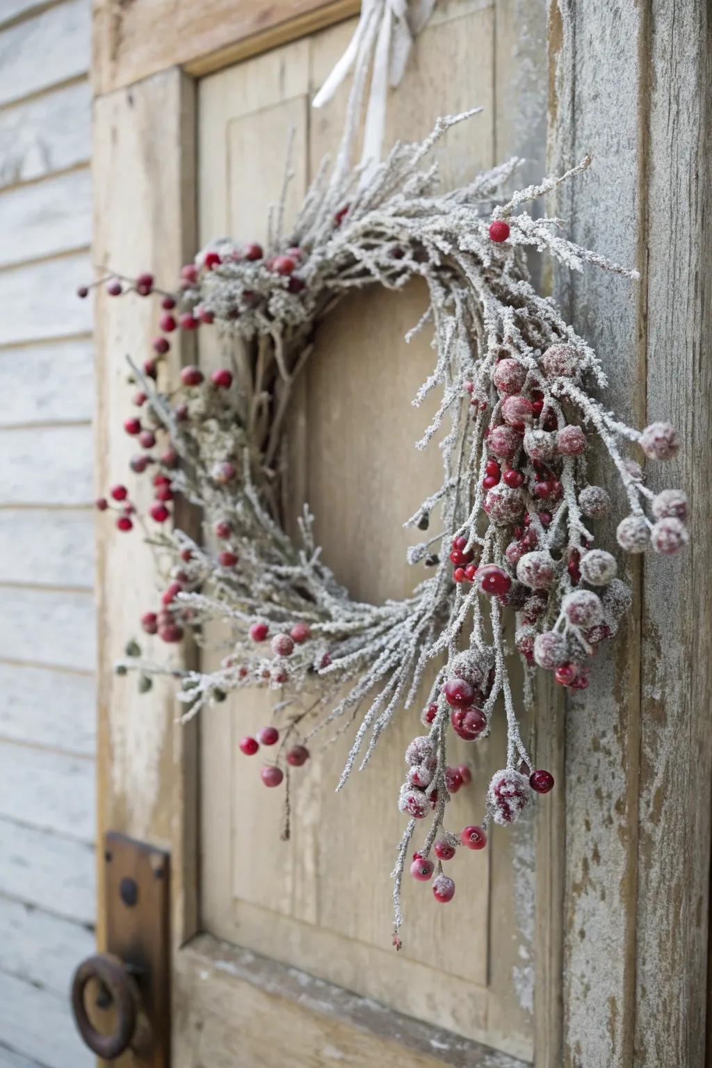 Icy berries conjure an enchanting, wintry atmosphere.