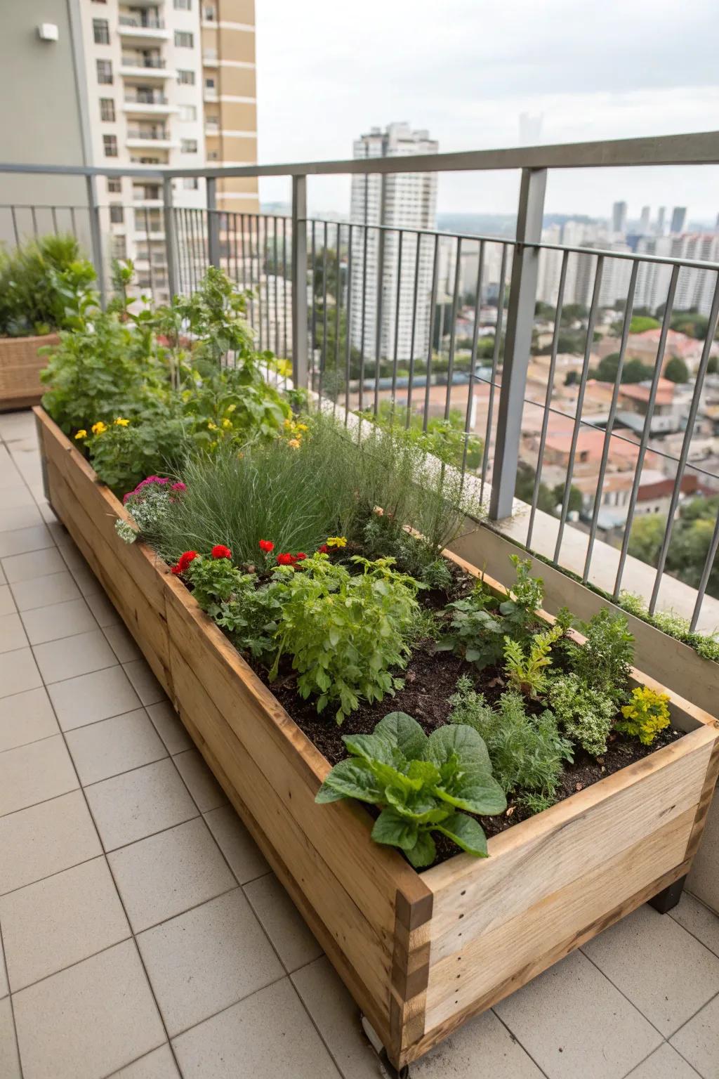 Metropolitan gardens thrive in constrained spaces.