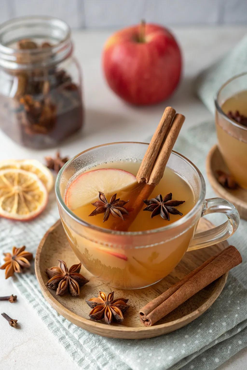 Chai spices enhance the warmth of apple cider punch.