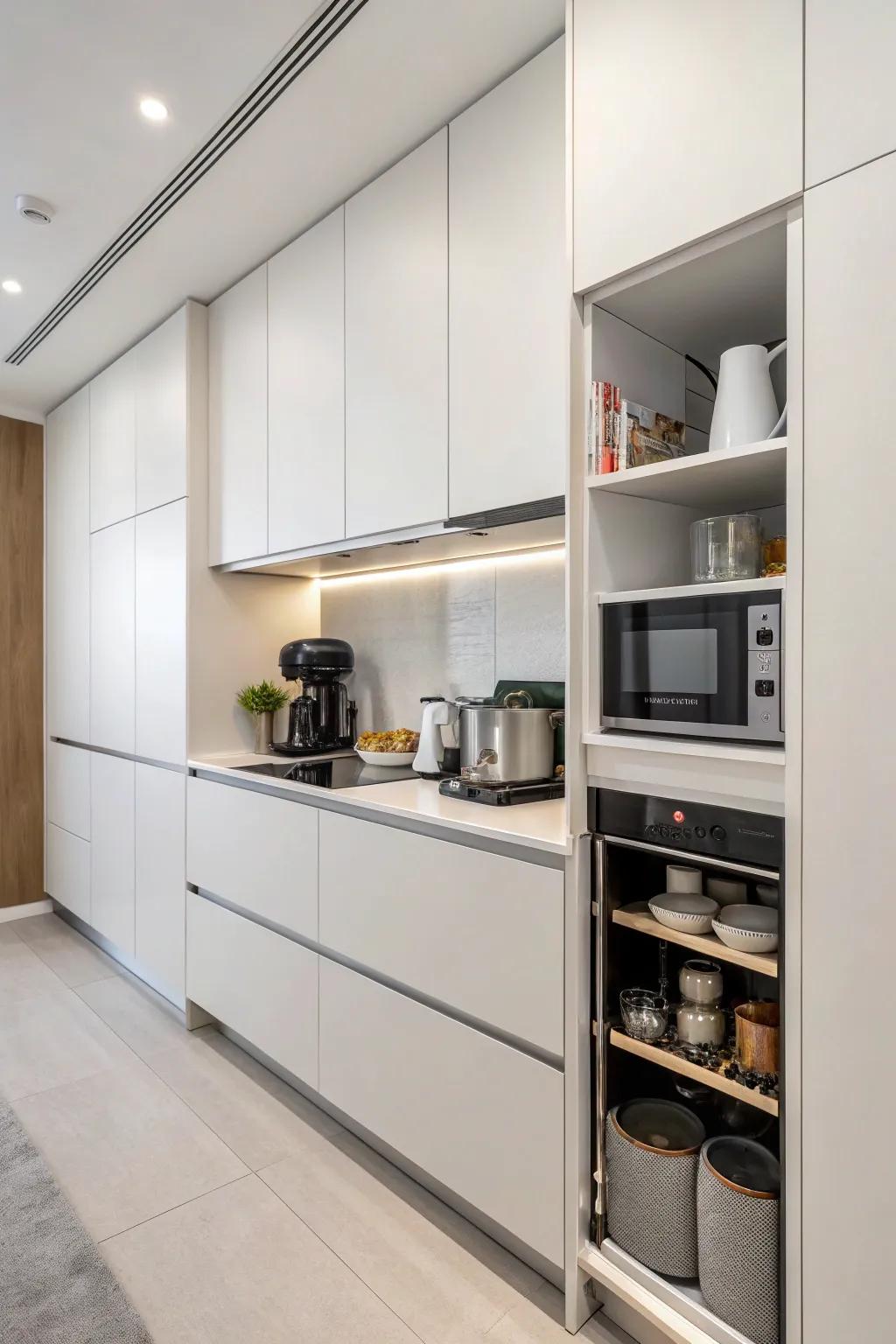 Simple design ensures a smooth fit with modern kitchen styles, encouraging a tidy look.