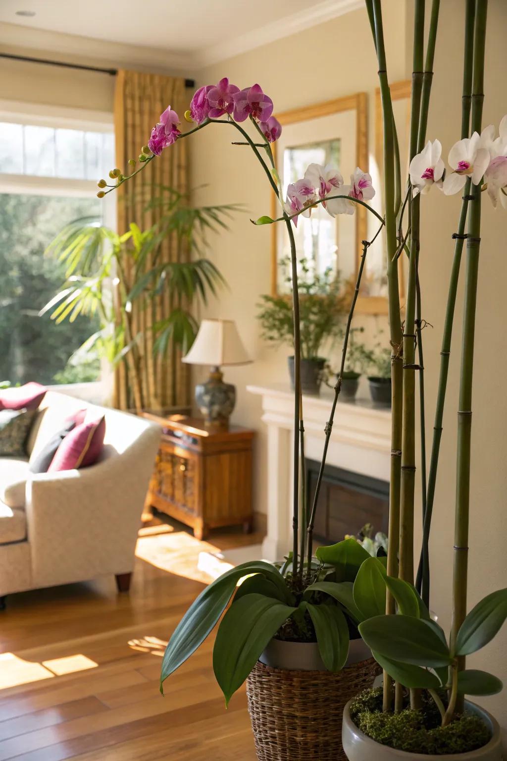 Vegetation introduces calmness and equilibrium to the living space.