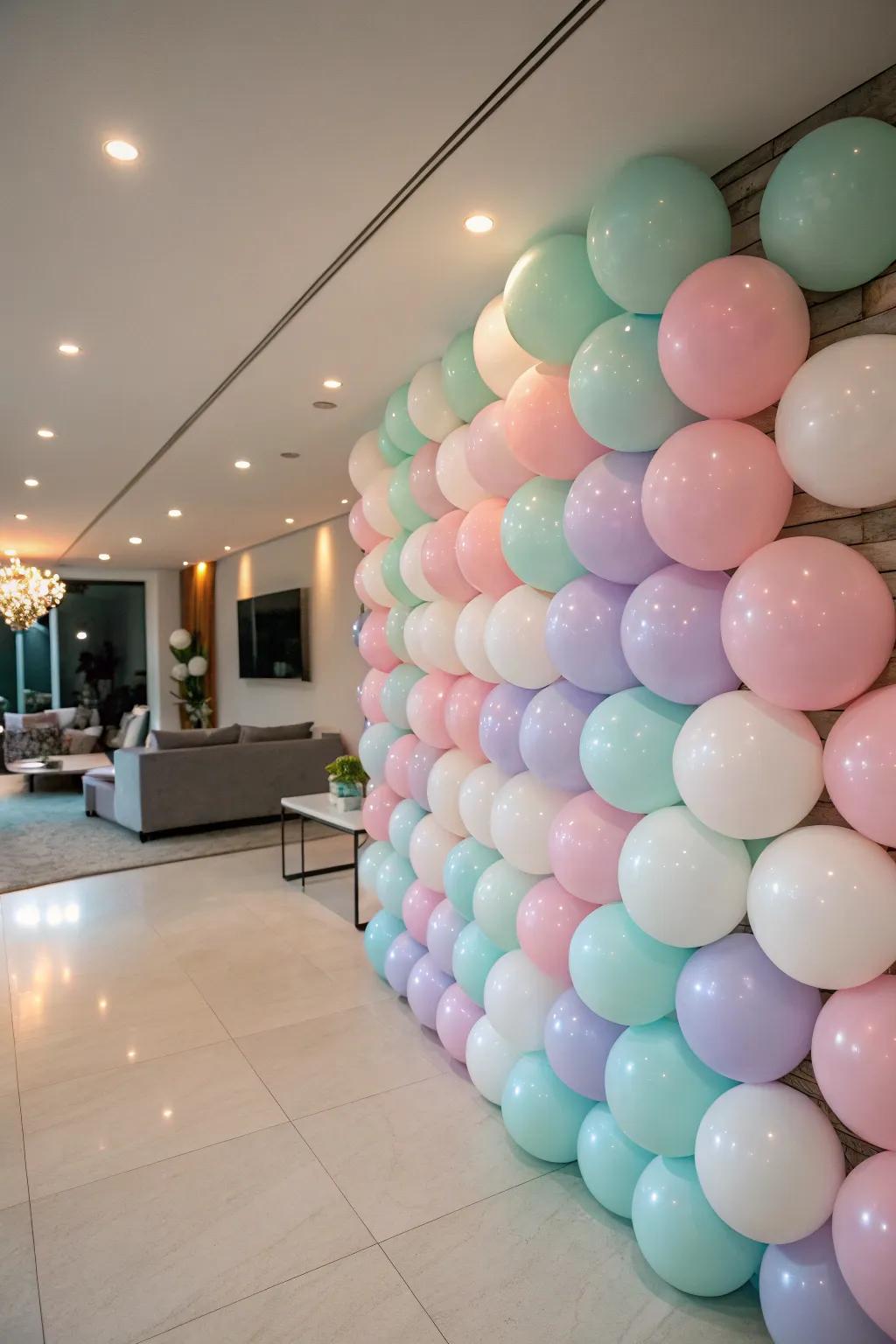 A balloon panel creates a striking visual impact.