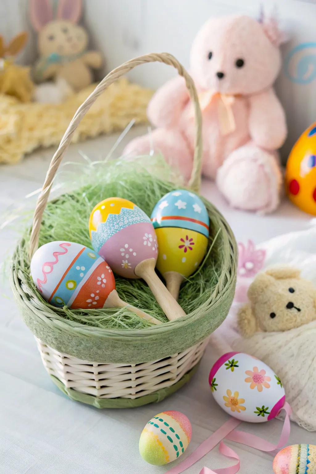 Easter egg shakers that include a musical twist to the holiday.
