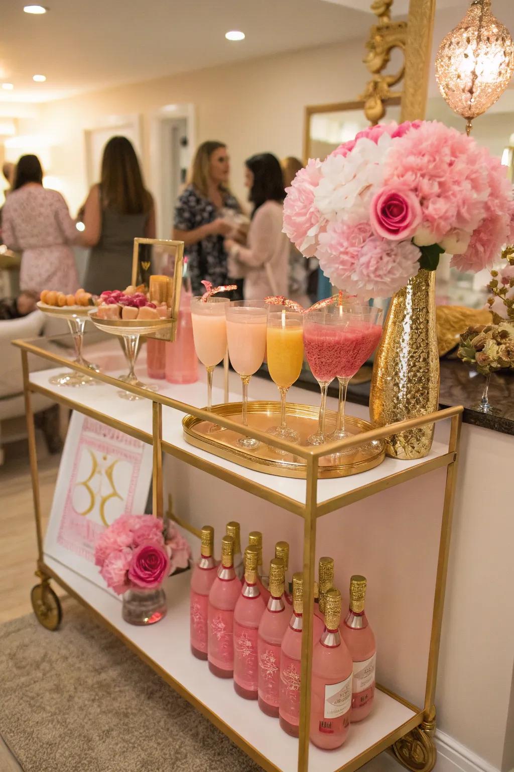 A themed beverage station keeps attendees refreshed.