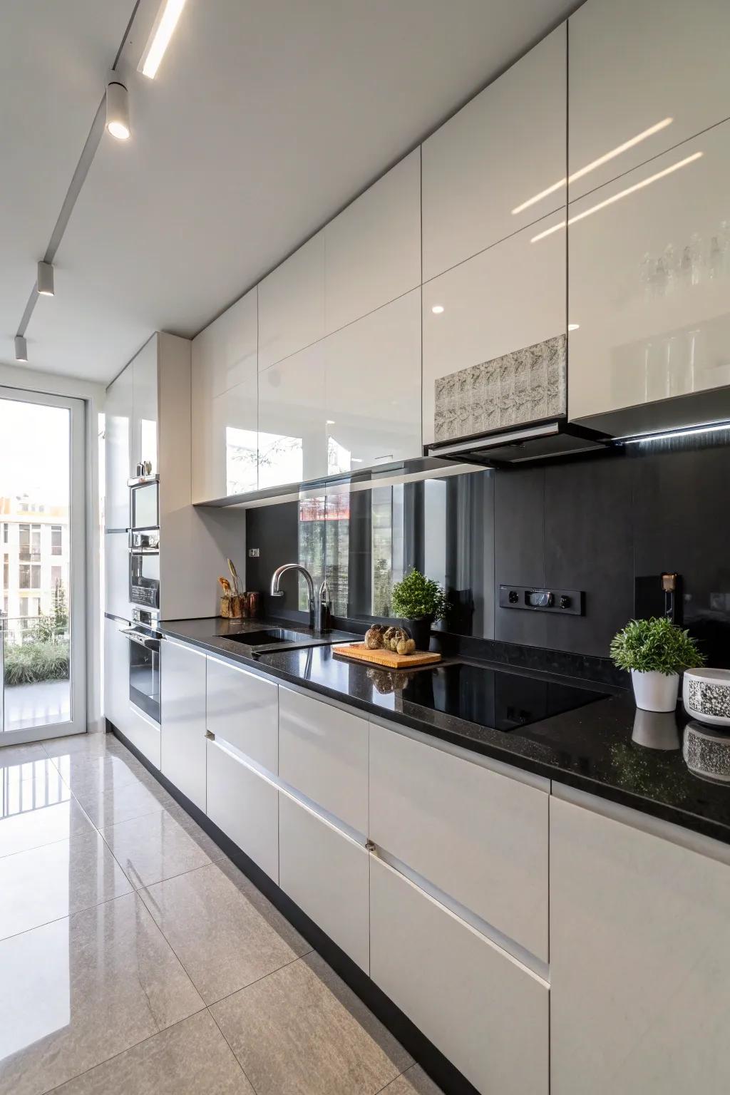 Glass panels offer a sleek and minimalist touch to kitchen design.