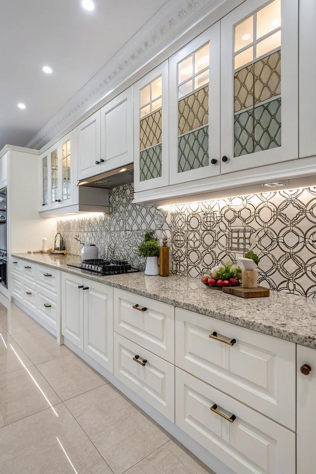 Geometric patterns make a bold and stylish declaration in the kitchen.