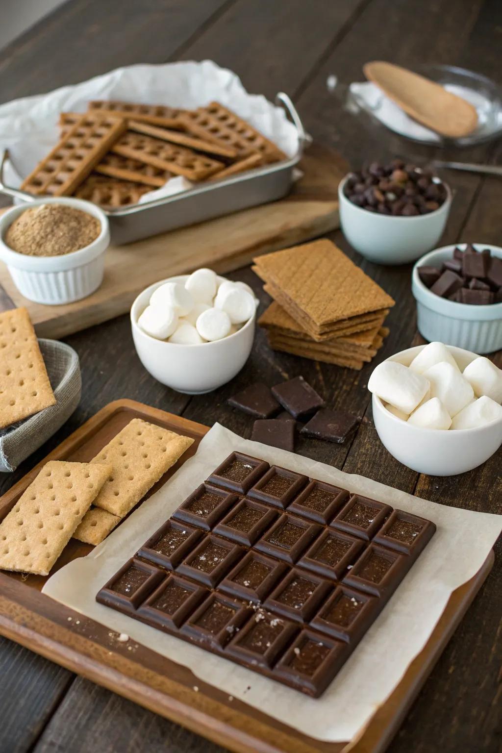 Get creative with your s'mores by trying unique ingredient combinations.