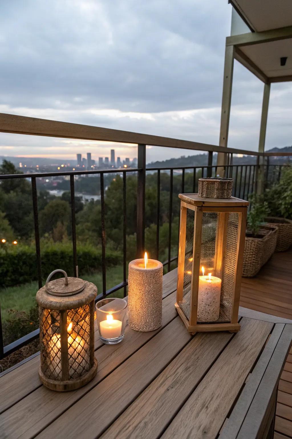 Beacon supports offer a snug and intimate illumination choice for balconies.
