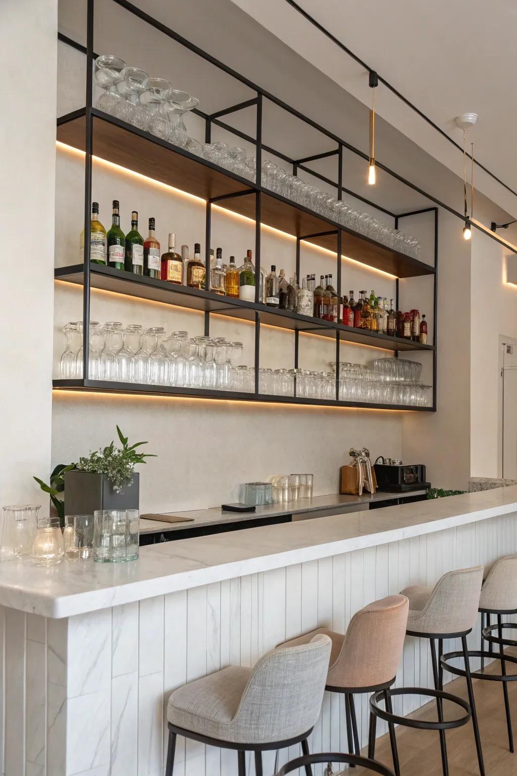 Slimline shelves offer minimalist and fashionable storage answers.