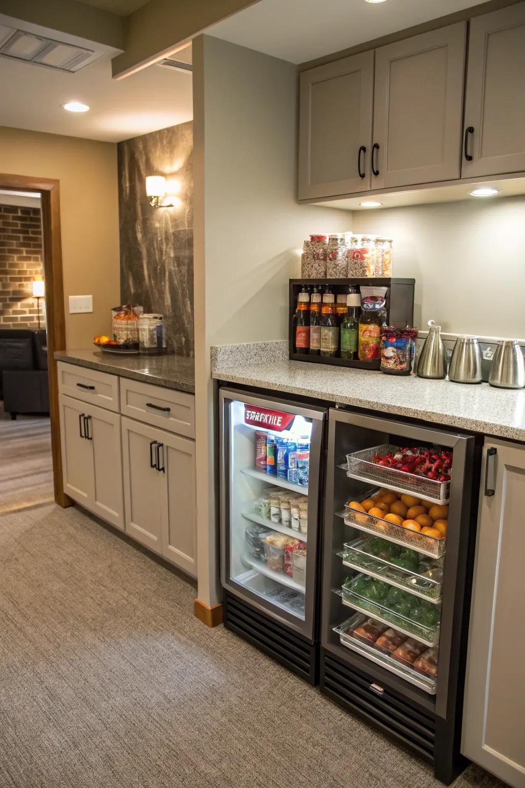 A snack corner makes your kitchenette a convenient hub for quick snacks.